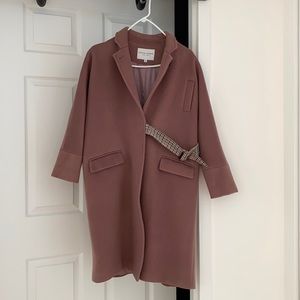 Women’s 100% Wool Coat | Dusty rose pink | petite XS